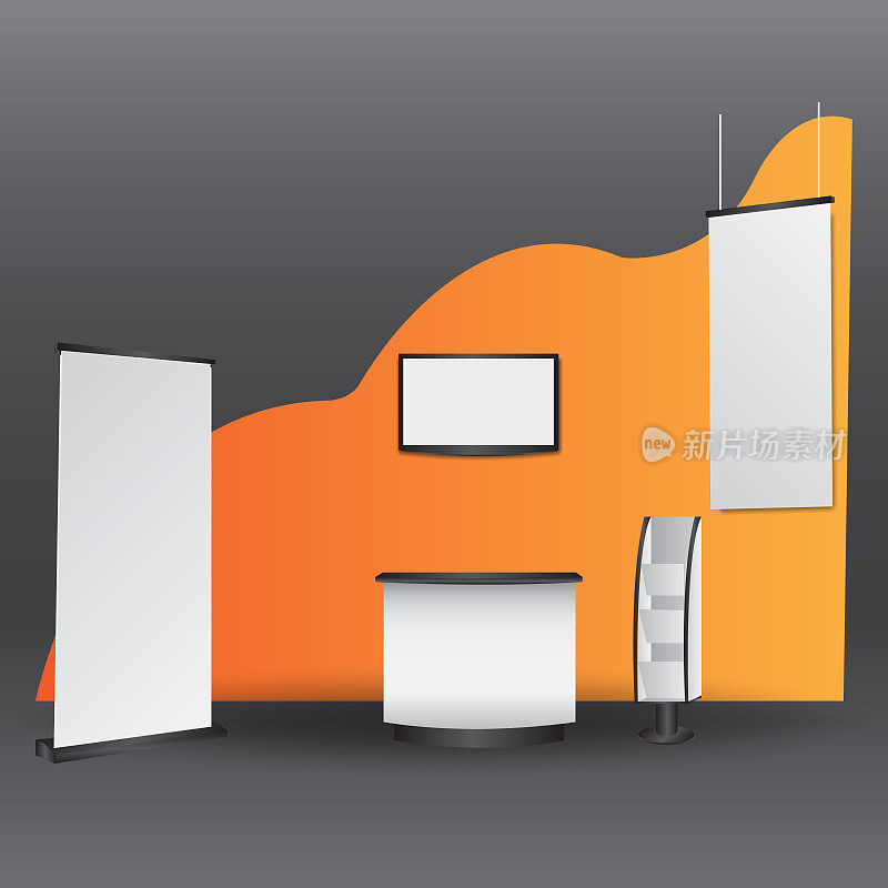 Simple Wall Booth Mockup. exhibition stand for event 3D rendering